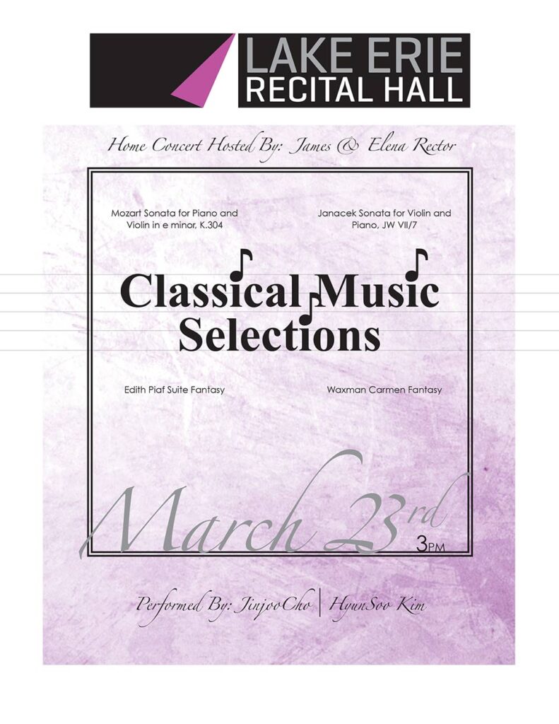 March 23, 2014 Lake Erie Recital Hall Program